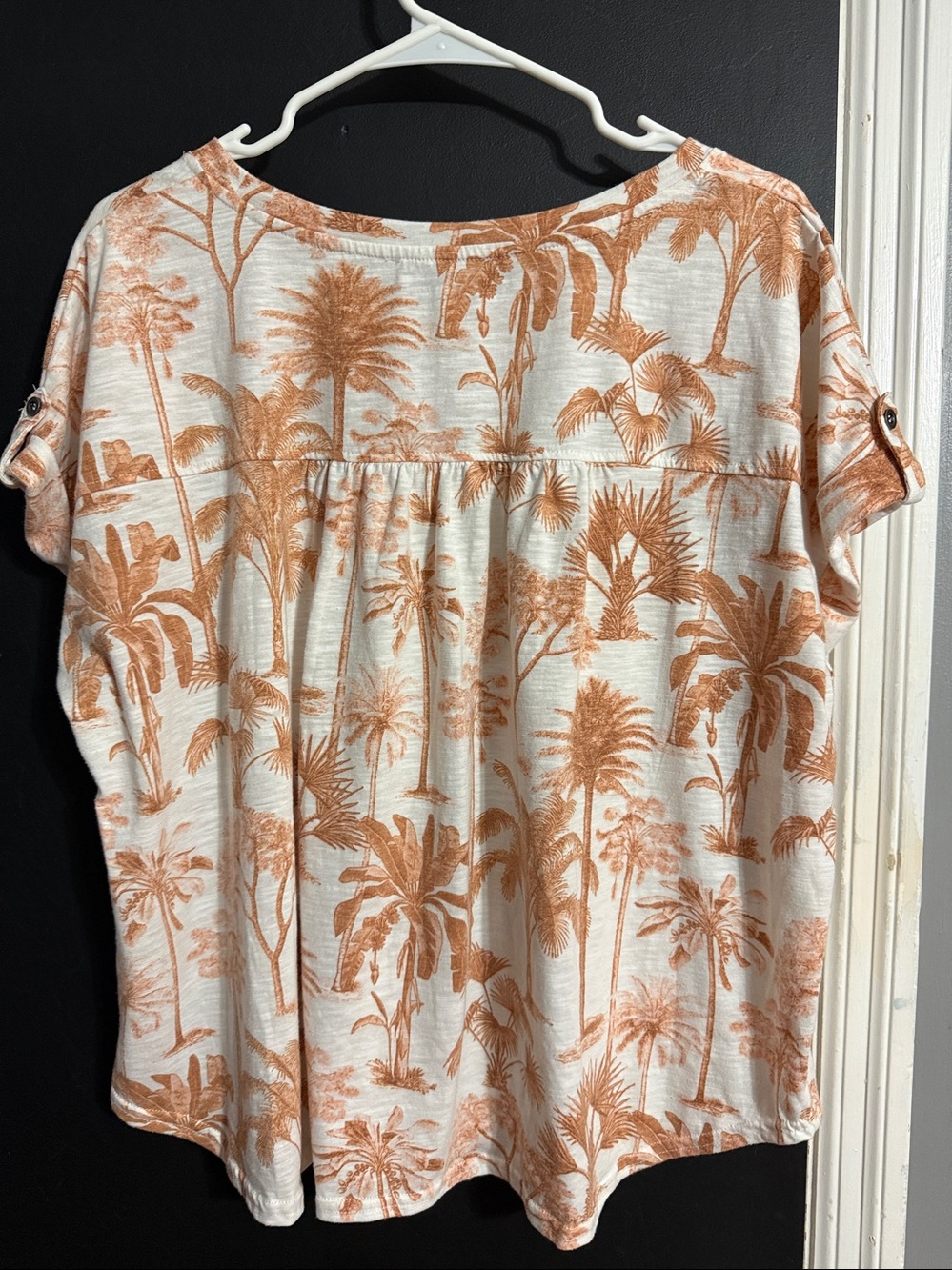 Jane + Delancey Tropical Print Boxy Short Sleeve Shirt Size: XL - Picture 2 of 6